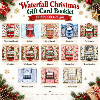 ⏰LAST DAY 50% OFF - 2026 New🎅🎁 Waterfall Christmas Gift Card Booklet 💳✨