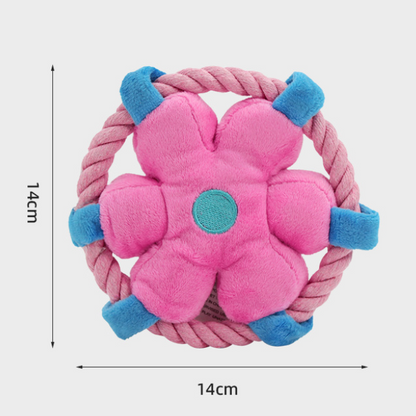 Hand-Woven Cotton Rope Flower & Smile Frisbee Set