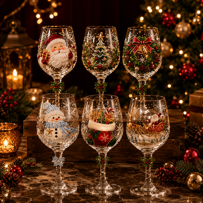 🔥🎁Christmas  Wine Glass Collection Gift Box Set✨