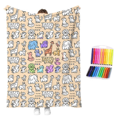 🔥LAST DAY SALE 50% OFF!!🎨Creative Cozy Coloring Blanket Kit