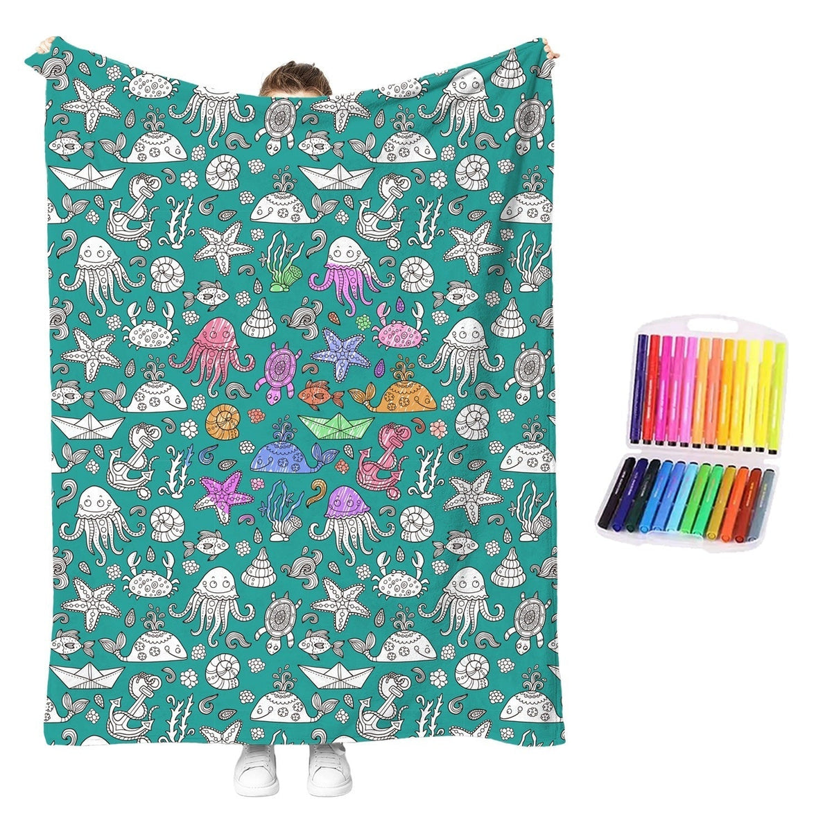 🔥LAST DAY SALE 50% OFF!!🎨Creative Cozy Coloring Blanket Kit