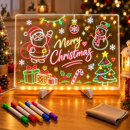 Creative Rewritable Acrylic LED Message Board 🎨 (set come with 7 Pens)