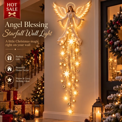✨Last Day 49% OFF✨ Angel Blessing Starfall Wall Light – Heavenly Christmas Wall Decor