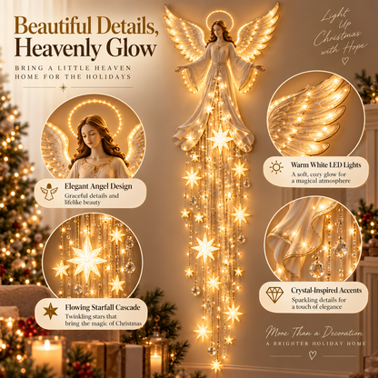 ✨Last Day 49% OFF✨ Angel Blessing Starfall Wall Light – Heavenly Christmas Wall Decor