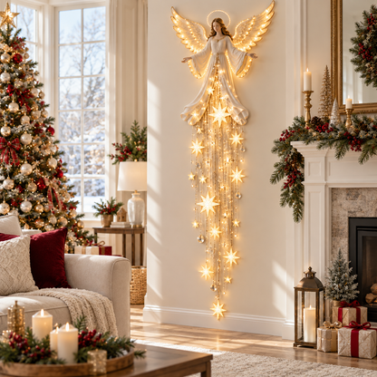 ✨Last Day 49% OFF✨ Angel Blessing Starfall Wall Light – Heavenly Christmas Wall Decor